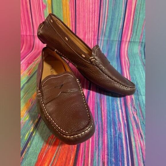 Prada Brown Leather Driving Loafers - NEVER WORN - Size US 8 EU 38 - Picture 1 of 7
